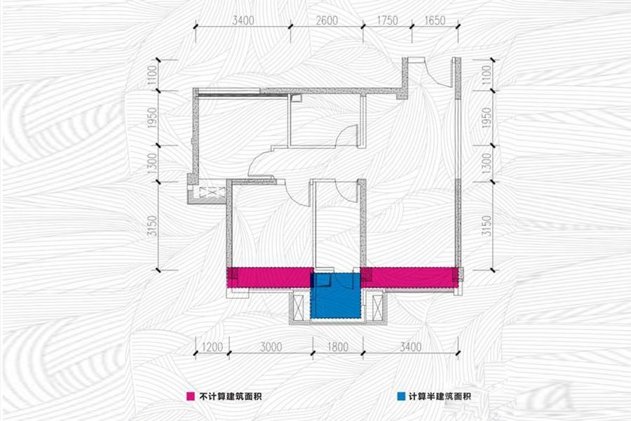 B2户型 2室2厅1卫 75平