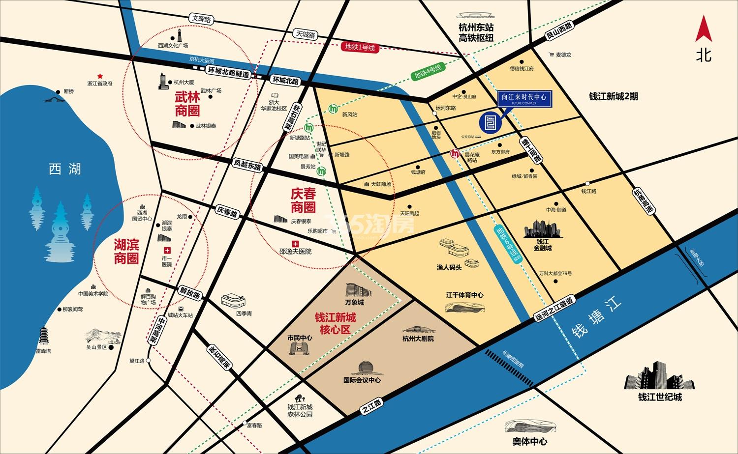 向江来时代中心交通图