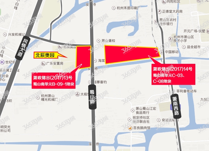 滨江蜀山地块——萧政储出[2017]13号地块交通图